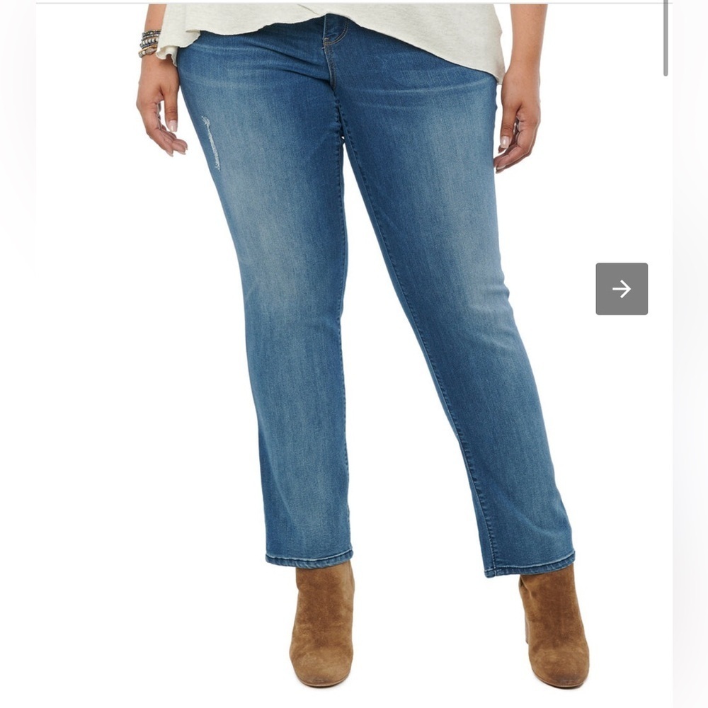 Democracy "Ab"solution® Blue Straight Leg Plus Jeans Sz 14